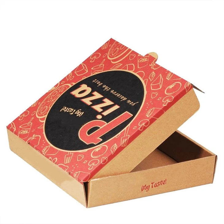 Caja de embalaje de calidad alimentaria, caja de pizza china con logotipo personalizado
