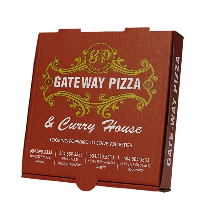 Caja de embalaje de calidad alimentaria Caja de pizza corrugada personalizada
