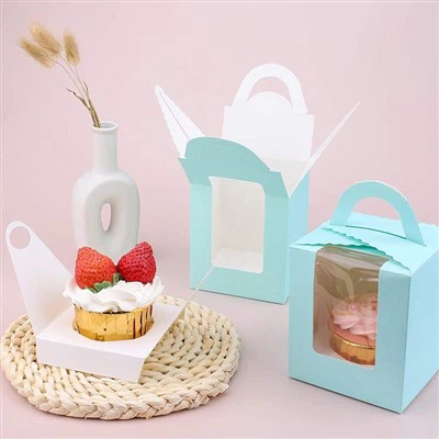 Caja de pastel alta con ventana de PET de alta resistencia