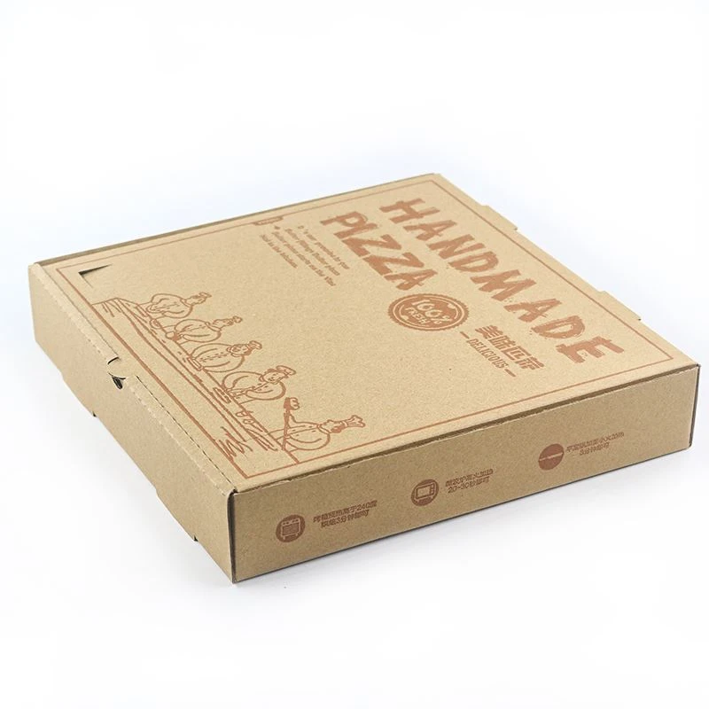 Para llevar Embalaje Kraft Papel Pizza Cajas