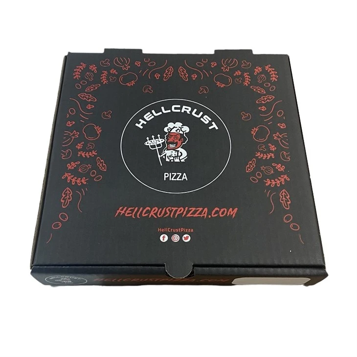 Caja de pizza de entrega de cartón corrugado de lujo personalizada