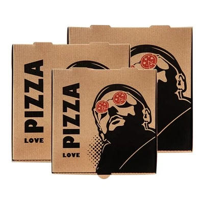 Logotipo personalizado de empaquetado de la caja de pizza acanalada de la categoría alimenticia